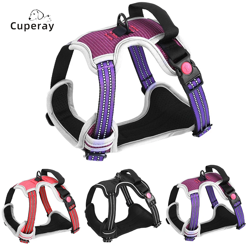 

Large Dog Harness,vest-style Reflective Adjustable Pet Harness with Control Handles & Quick-release Buckles Fit Dog Walking Run