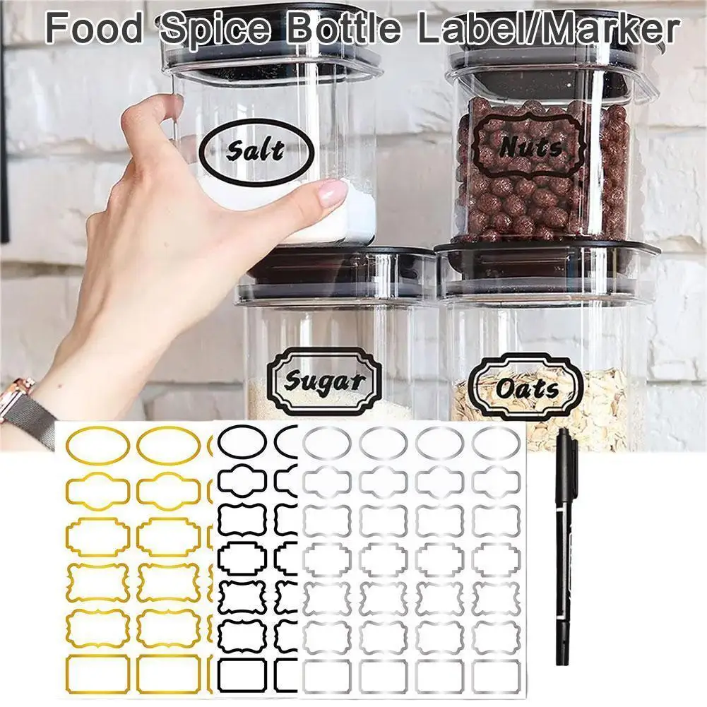 

PVC Handwritten Transparent Removable Waterproof Oil-proof Sticker Label Self-adhesive Jar Spice Sticker Seasoning Bottle L F6F4