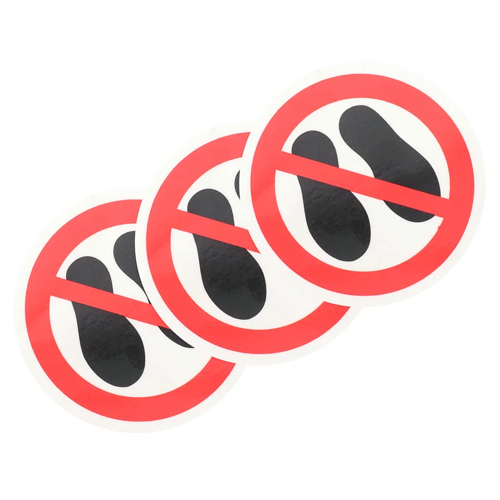 

3 Pcs Do Not Step Stickers Safety Warning Sign Stepping Surface Floor Decals Here