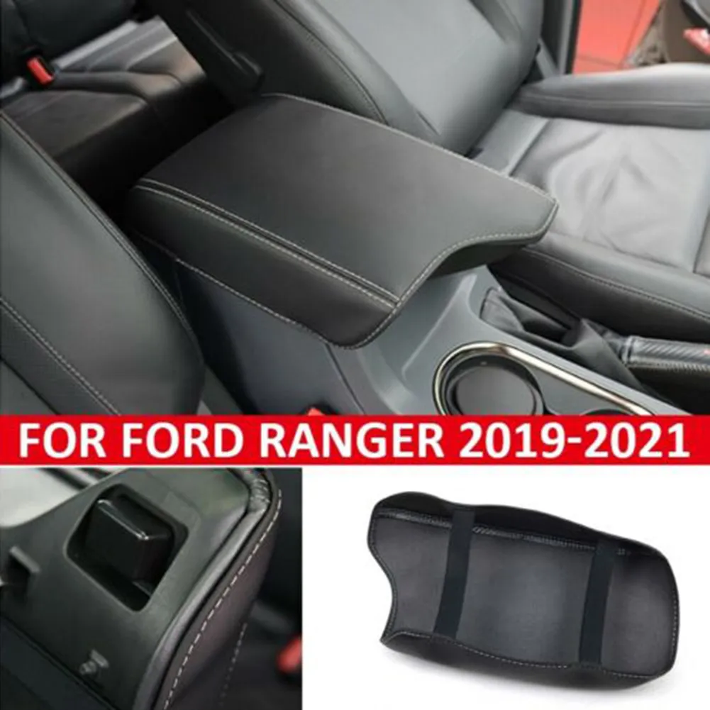 

Car Armrest Latch Lid Center Console Cover Cap Trim For Ford Ranger 2019-21 Interior Leather Decoration