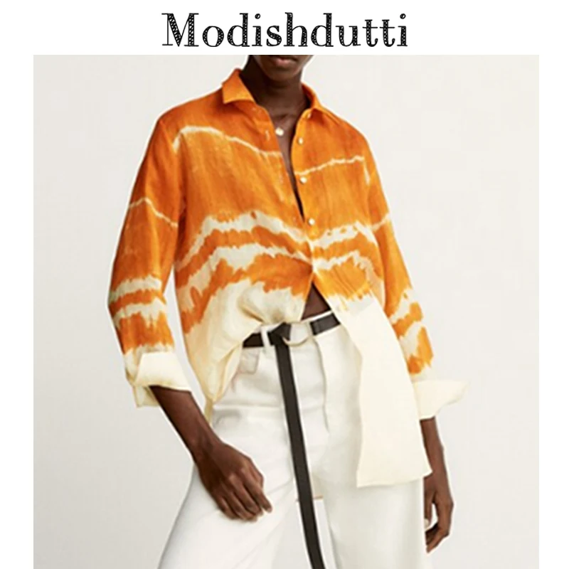 

Блузка женская mogreen 2022, весенне-летняя, с длинным рукавом, свободная