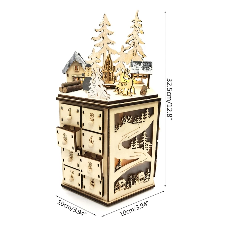 D0AD Рождественский деревянный календарь приключений с обратным отсчетом 24 ящика