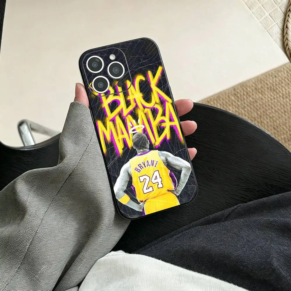 Фото Чехол для телефона для фанатов баскетбола K-Kobe B-Bryant для iPhone 17, 16, 15, 14, 13, 12, 11 Plus, Pro Max и других моделей, силиконовый, черный №5
