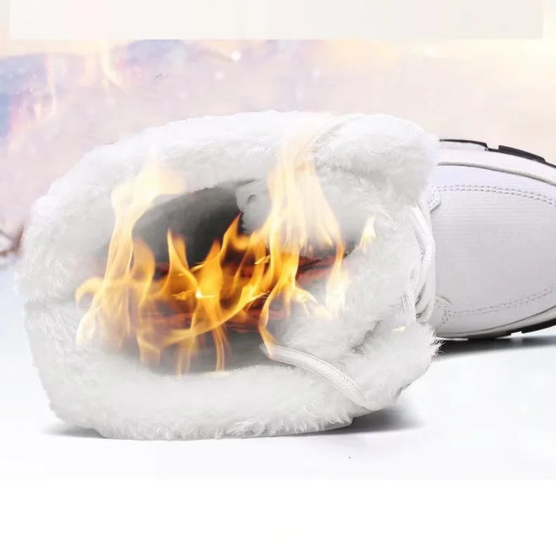 2022 New Winter Cotton Thickened Long Hair Plus Warm Snow Boots Cold-Resistant High-top Large-size Shoes For Women Girls