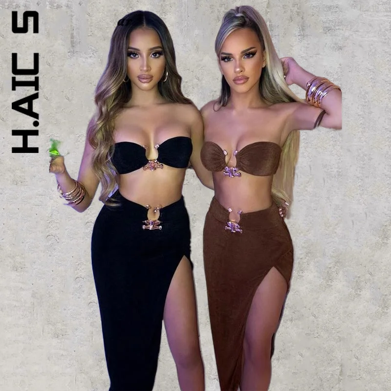 

Женский укороченный Топ без бретелек H. АИК, комплект из 2 предметов, мягкое шикарное милое платье, элегантное платье для девушек, женские пла...