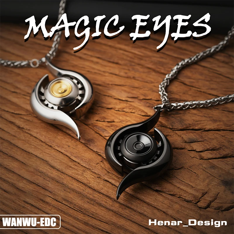 WANWU-EDC Magic Eye Fidget Spinner Judgment Devildemon Eye Metal Toy Stress Relief Necklace Couple's Gift