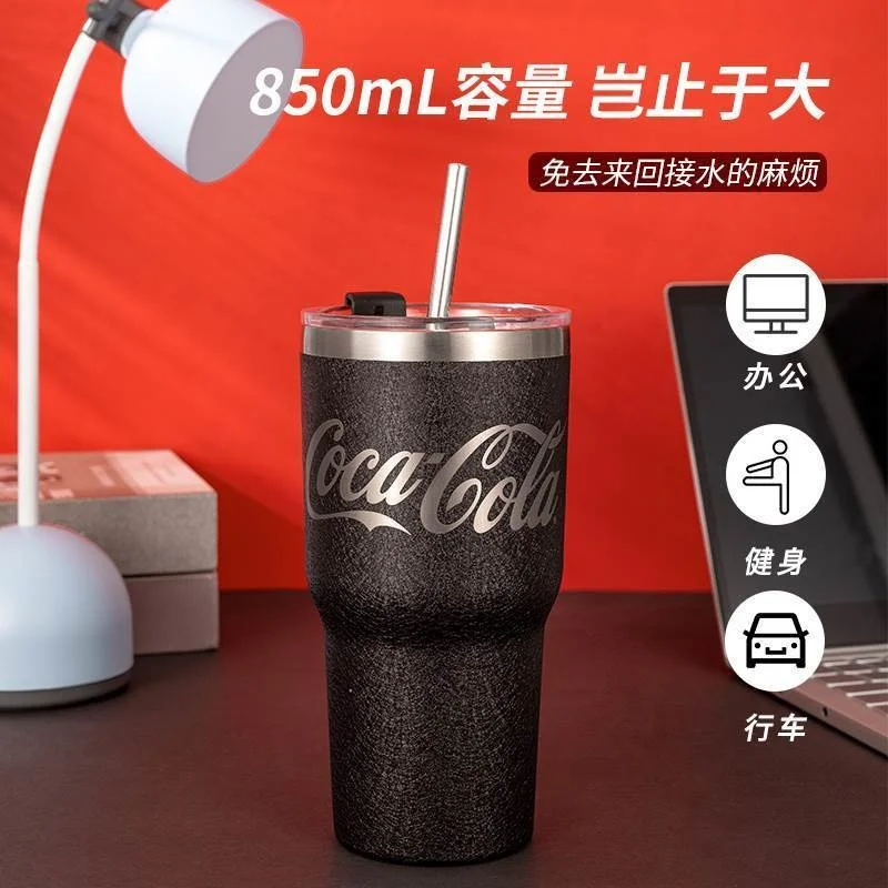 

850ml Classic Black Thermos Water Bottle Stainless Steel Tumbler Thermal Mug Vacuum Insulated Cup Drinkware
