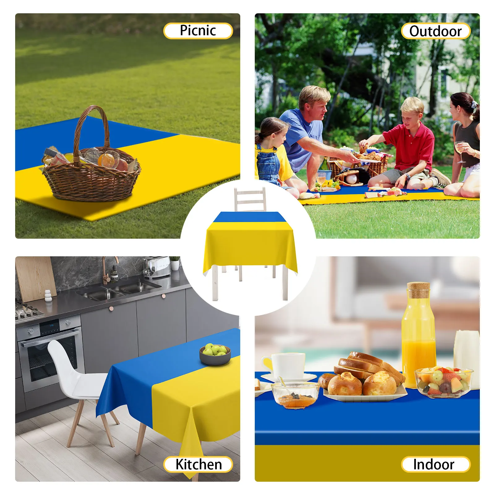 

Ukrainian Flag Tablecloth Rectangular Ukraine Table Cover Decorative Fabric Table Cover Decoration Rectangular