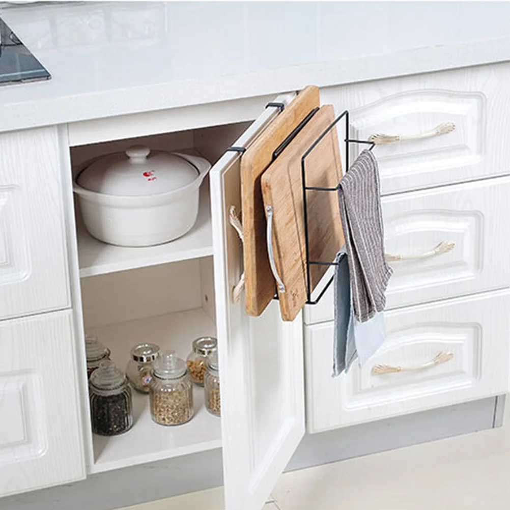 

Rack Board Organizer Cutting Holder Kitchen Storage Towel Chopping Cookware Hanging Amounted Lids Bathroom Wall Countertop
