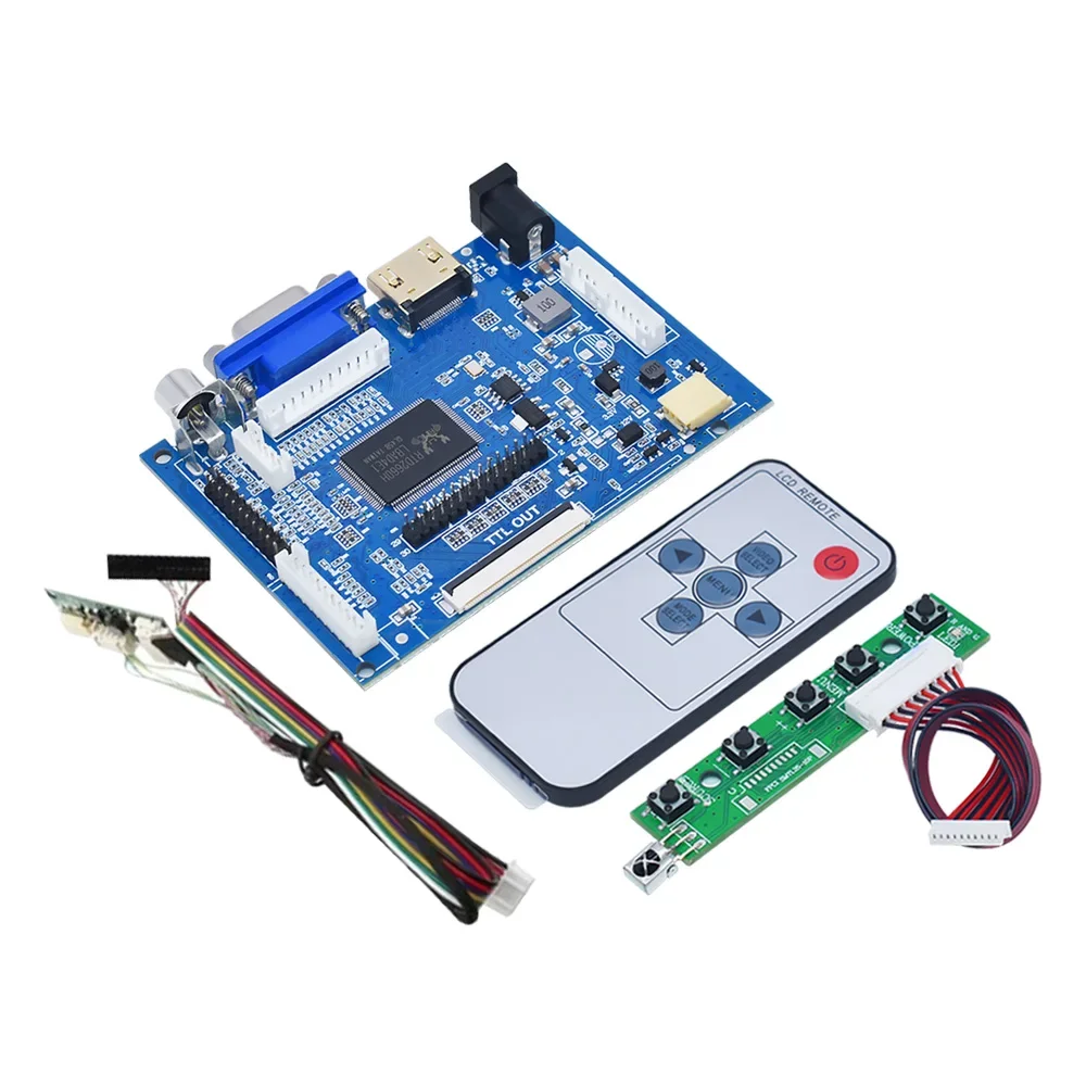 Фото Универсальная плата контроллера ЖК-дисплея PCB800099-V.9 с интерфейсами TTL 50pin, LVDS 30pin и поддержкой HD MI, VGA, AV. №1