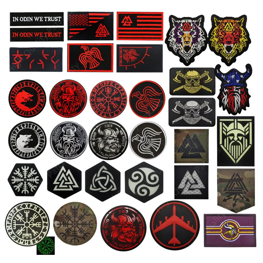 Викинг-Волк нашивки из ПВХ VALHALLA Admit One пиратский Ворон символ Одина черная птица эмблема военный значок аппликации тактическая нашивка DIY