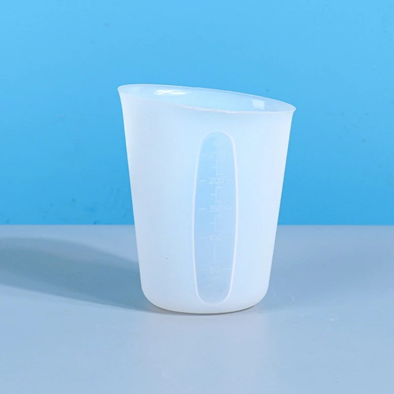

250ML Resin Cup with Precise Scale for DIY Jewelry Silicone Measuring Cup Reusable Mixing Cup Non-Stick Silicone Cup