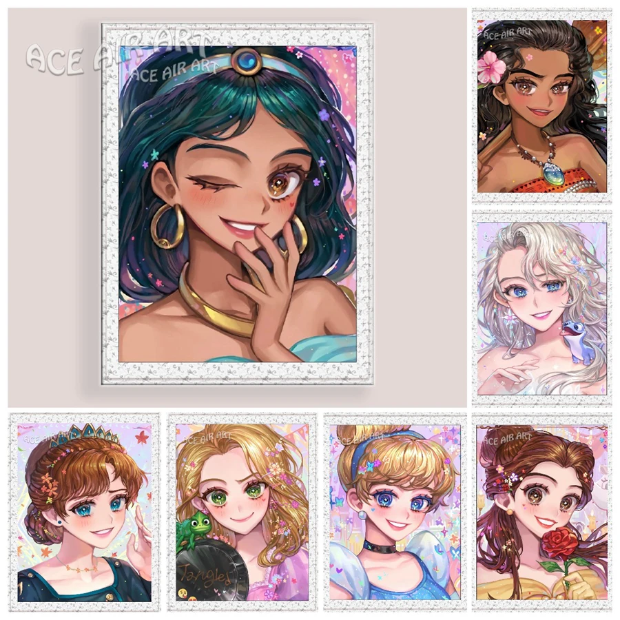 

Full Round/Square Drills 5D DIY Diamond Painting Princess Girl Jewelry Cross Stitch Embroidery Mosaic Art Wall Decor for Home