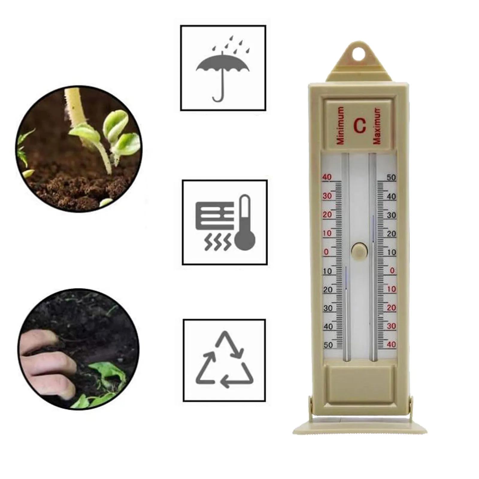 

Garden Thermometers Practical Office Garage Indoor Temperature Logger Wall-mounted Greenhouse Wall Monitor Max-min Thermometer
