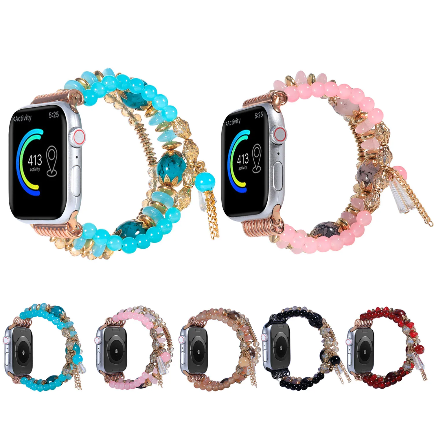 

Jewelry Wrist Bracelet For Apple Watch Band 38 40mm 42 44mm 41mm 45mm 49mm iWatch Strap Series 3 4 5 6 7 8 SE Ultra Watchbands