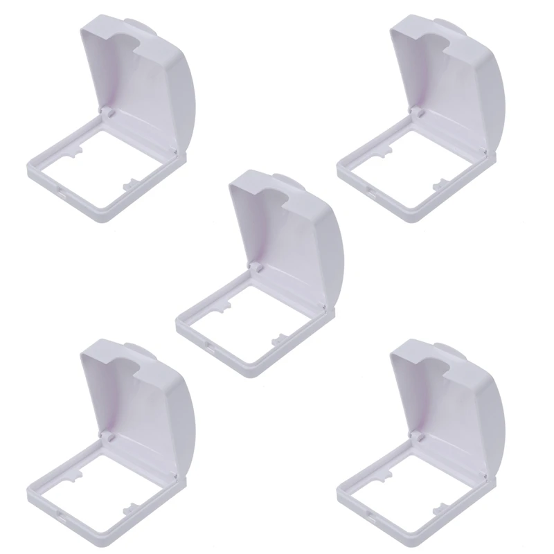 

HLZS-5X Bathroom Wall Switch Protector Flip Cap White Plastic Waterproof Cover