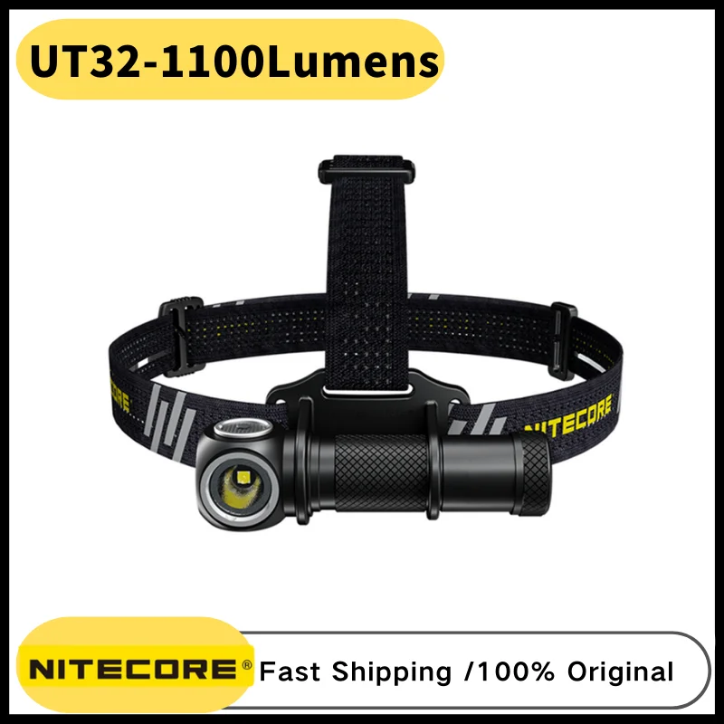 NITECORE UT32 LED Headlamps CREE XP-L2 V6 1100 Lumens Flashlight Uitra Compact Coaxial Dual Output With 18650 Battery