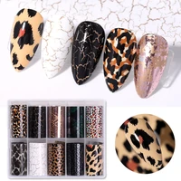 snake leopard nail foils marble nail art transfer sticker slider nail art decal manicuring design tip decoration 1 roll