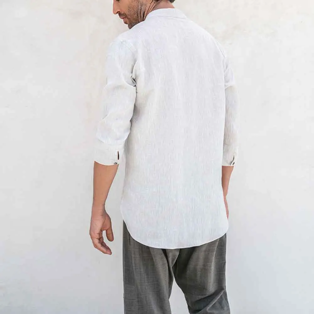 Plus Size Shirts Cotton Linen Men Shirt Long Sleeve Autumn Style Shirts Sexy Slim Fit Men Clothes New Arrival