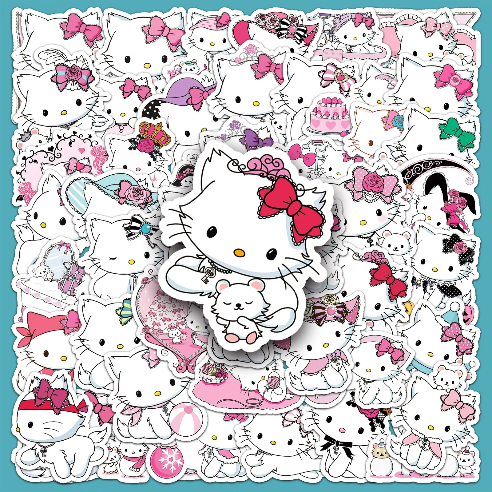 50 шт. милые наклейки Sanrio Charmmy Kitty игрушки из мультфильмов аниме декоративные