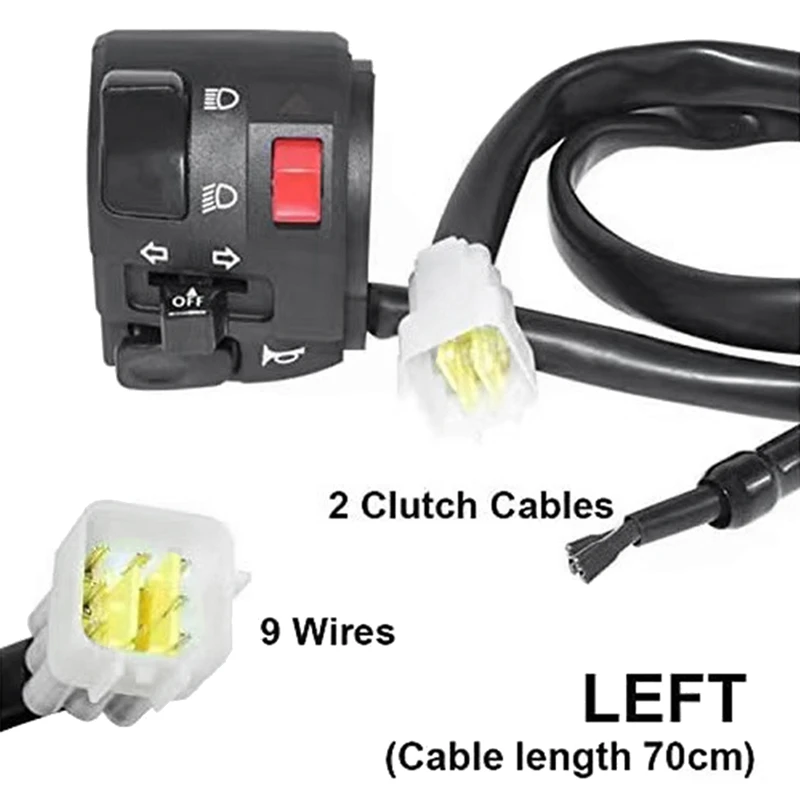 Руль мотоцикла 22 мм переключатели управления левый и правый для руля кнопка рога