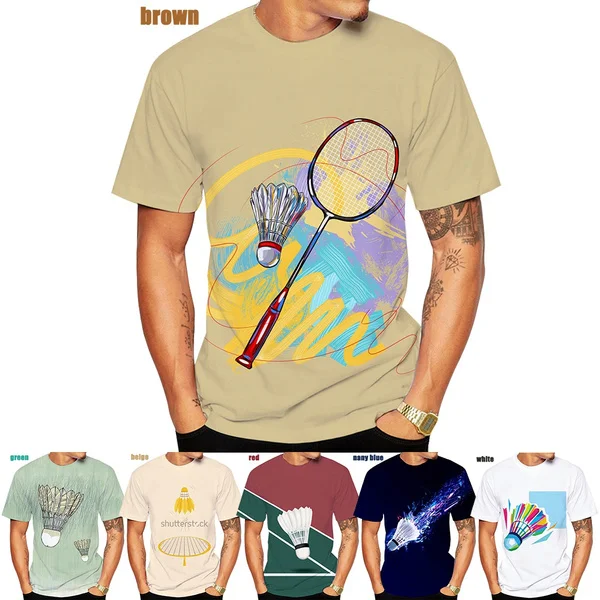 

Summer New Popular Sports Badminton 3d Print T Shirt Men Cool Funny Creative Round Neck Tee Fashion Shirts Size XS-5XL