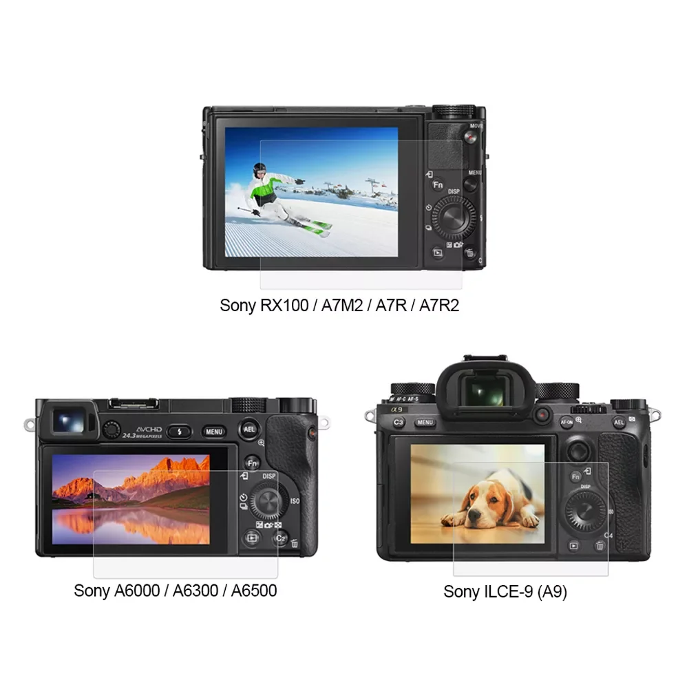

2.5d Anti-Piercing Curved edge LCD Film For Sony ILCE-9/A6000/RX100/A7M2/A7R/A7R2 Camera 0.3mm Curved Edges Protector