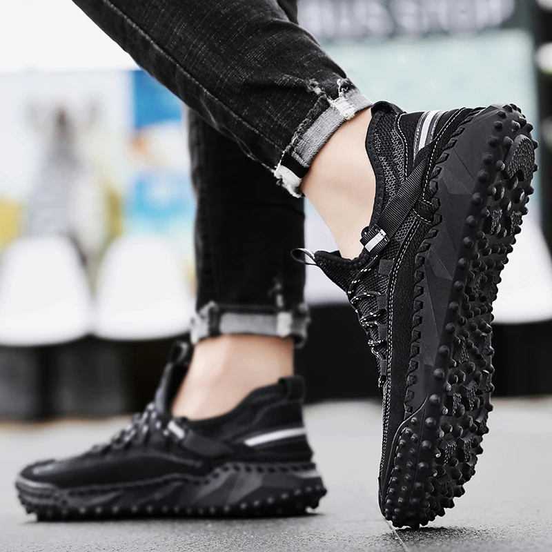 Мужская Летняя походная обувь дышащие Нескользящие кроссовки из резины для