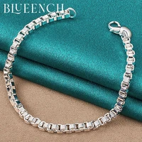 blueench 925 sterling silver small square simple bracelet is suitable for ladies wedding party to send friends temperament jewe