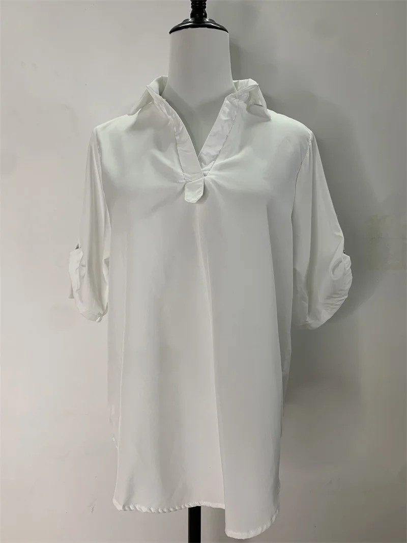 Женская однобортная рубашка PLAZSON элегантная офисная блузка с отложным