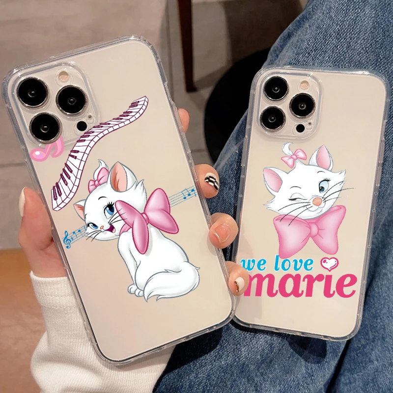 

Disney Cartoon Marie Cat For Apple iPhone 11 12 13 Pro Max 12 13 Mini X XR XS Max SE 6 6S 7 8 Plus Clear Phone Case Cover