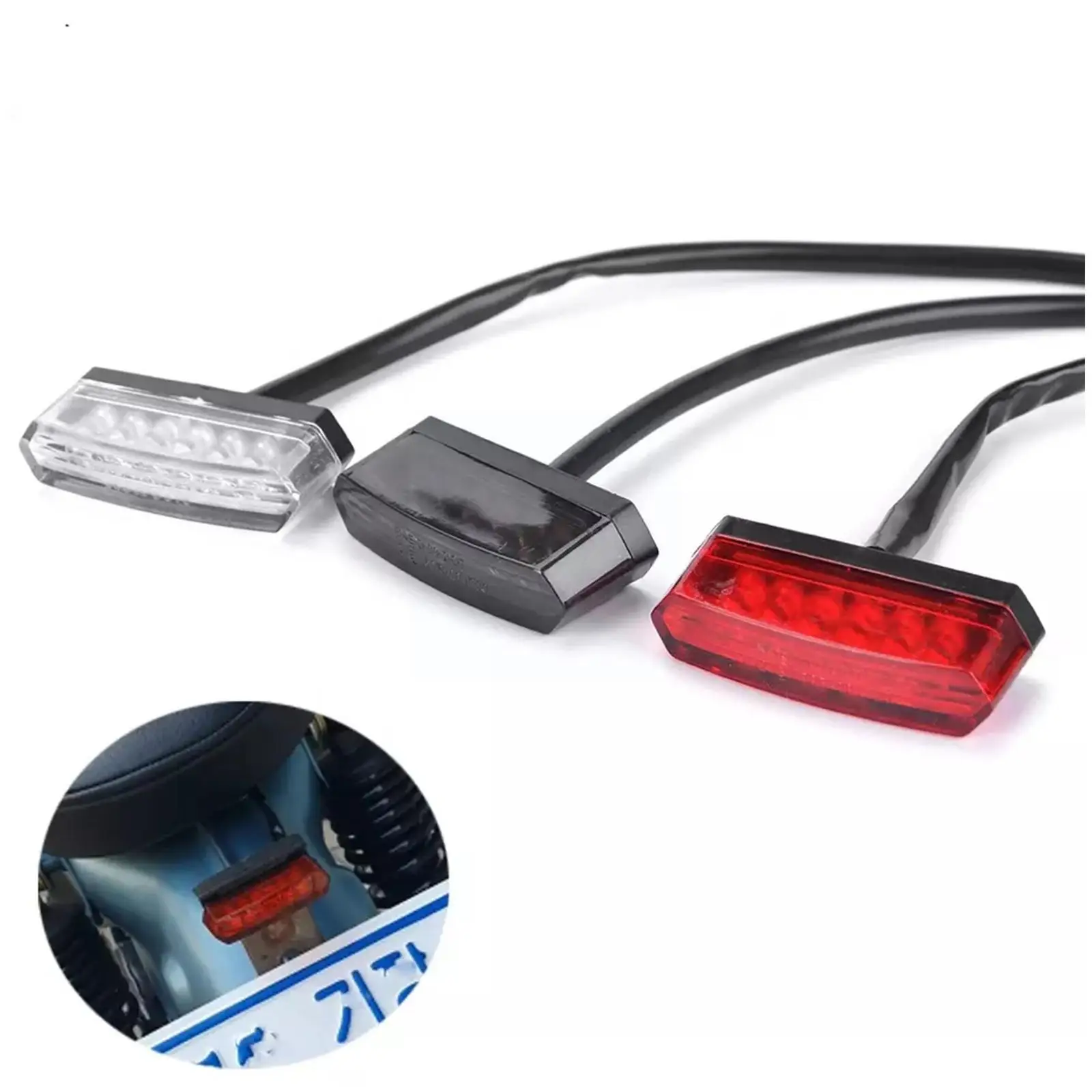 

Universal Motorcycle ATV Bike Scooter Cafe Racer Scrambler Mini Signal 6 Running Lamp Rear 12V Brake Taillight Stop LED Lig G7U1