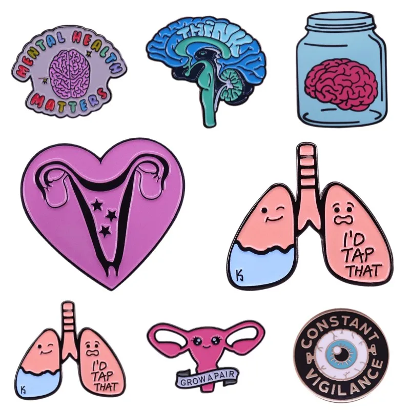 

Женская эмалированная брошь-значок, брошь в форме мозга феминистки, брошь на лацкан, ювелирное изделие для врачей