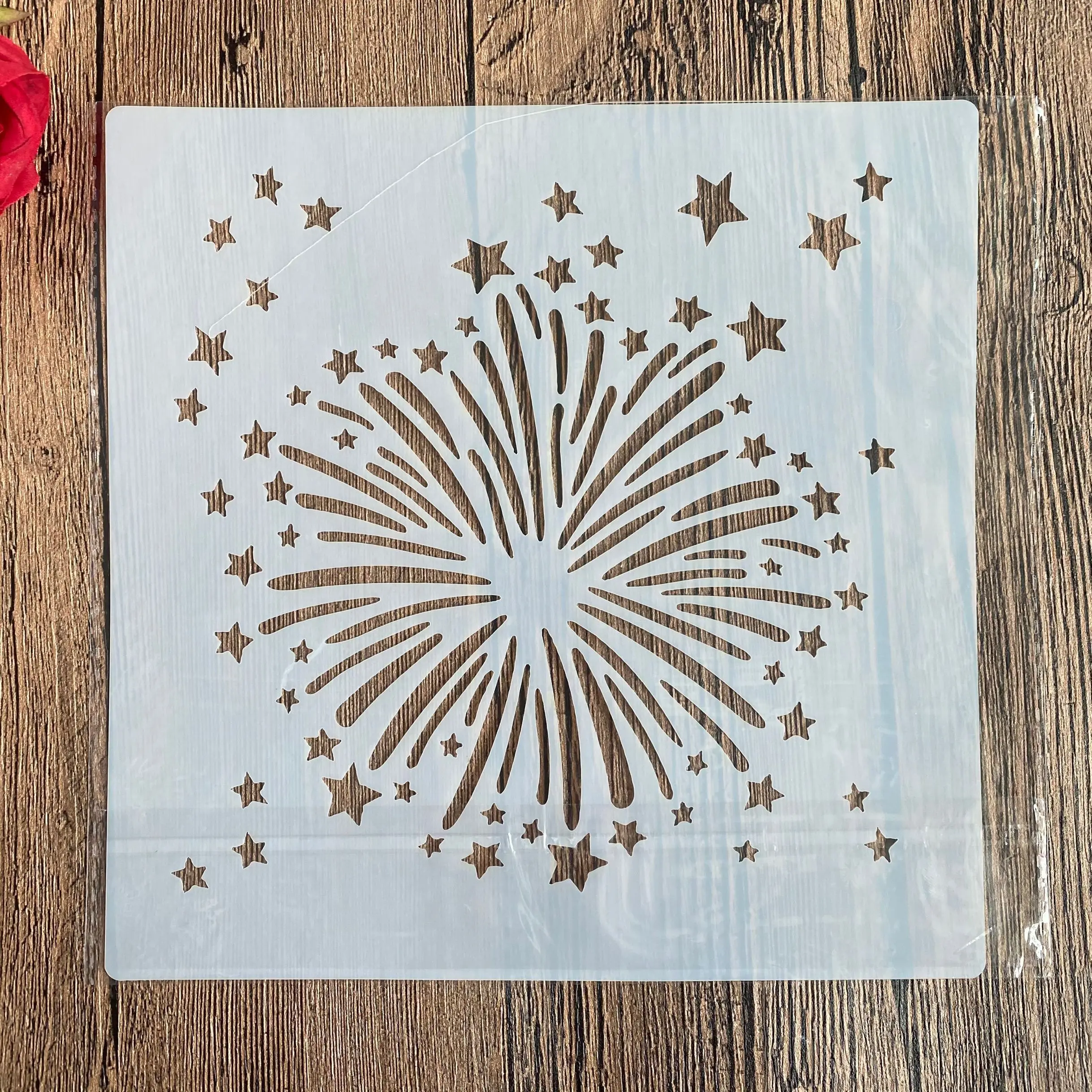 

20 *20 cm fireworks DIY mandala mold for painting stencils stamped photo album embossed paper card on wood, fabric, wall