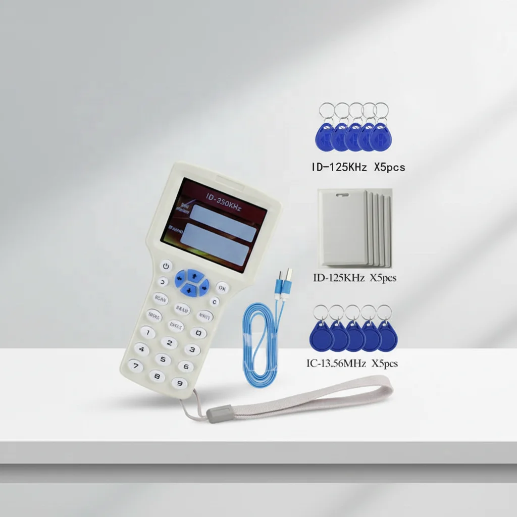 Фото Двухчастотный RFID-считыватель-записыватель, водонепроницаемый, для копирования карт и ключей №5