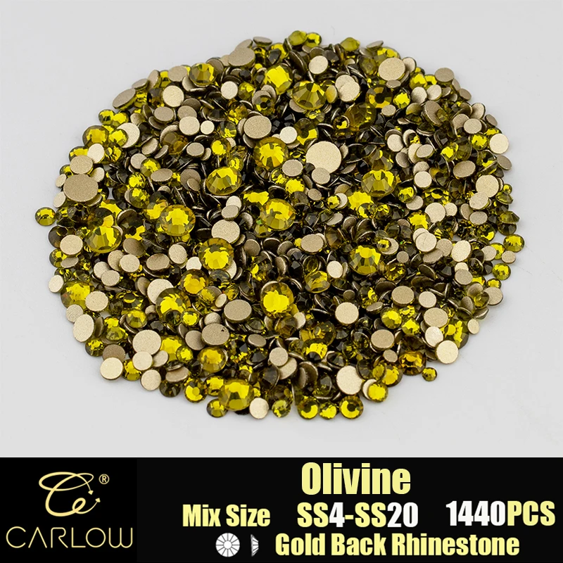 CARLOW 1440 шт. высокое качество стразы со стразами золотистые с плоским основанием