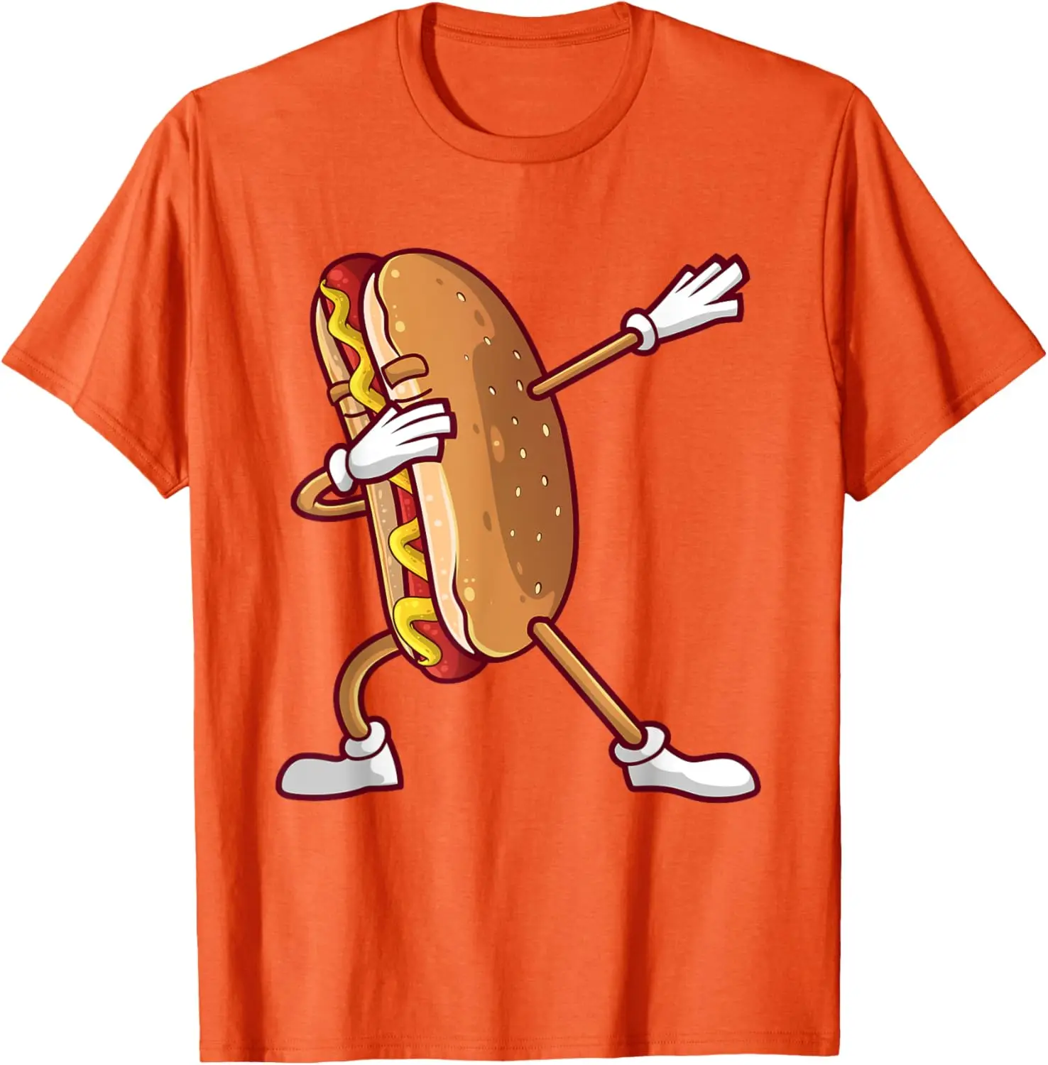 Милая забавная футболка с размазанным хот-догом для мужчин и женщин танцующая