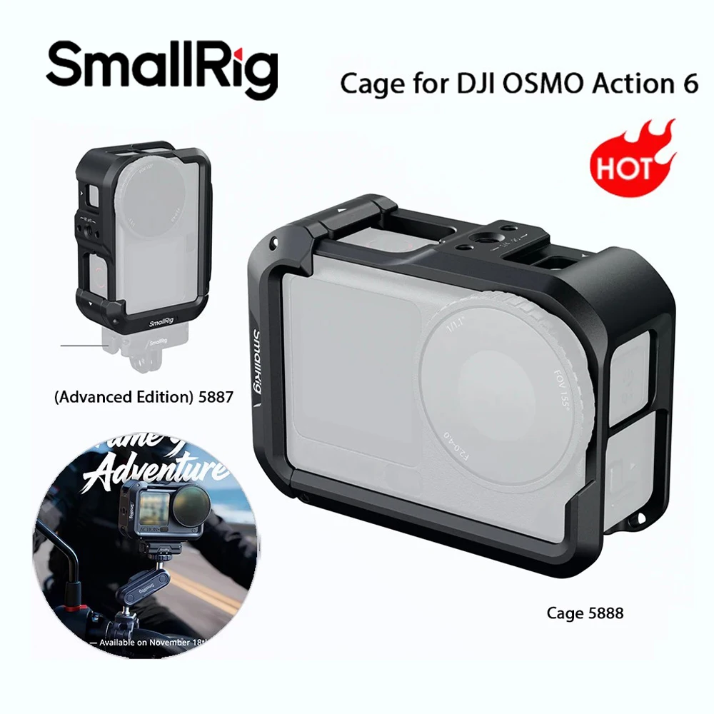 Фото Кейдж SmallRig OSMO Action 6 для DJI OSMO Action 6 Advanced Edition с силиконовой защитой объектива, ремешком на запястье и креплением Cold Shoe №2