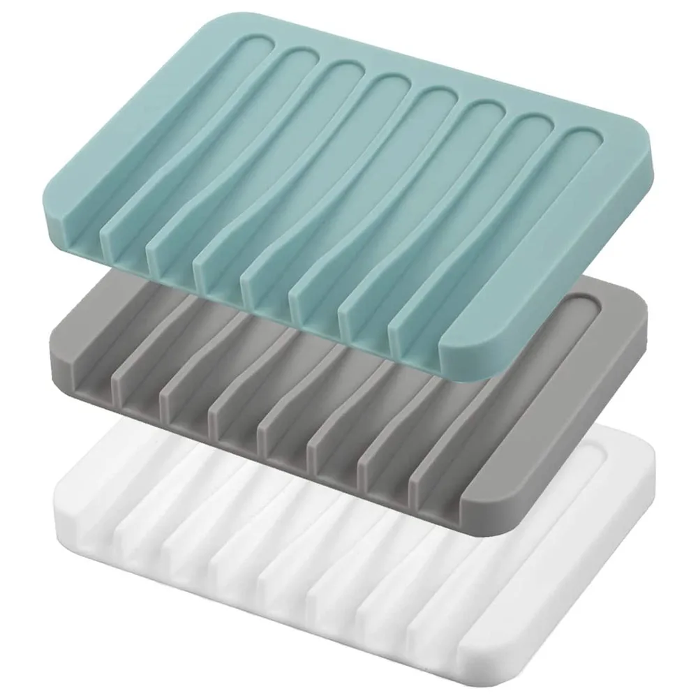 

Self Draining Soap Dishes Silicone Soap Saver Waterfall Drainer Soap Holder For Bathroom Extend Soap Life Keep Soap Bars Dry Cle