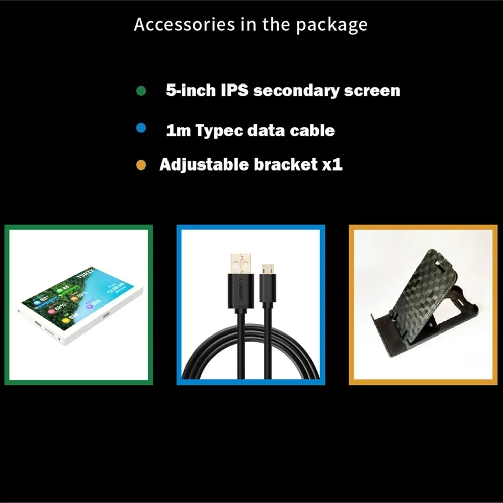 Новый корпус ПК Монитор 5 0-дюймовый IPS TYPE-C Вторичный экран Компьютер Процессор