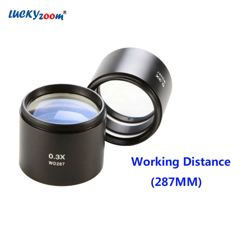 

48MM Stereo Microscope Objective Len 0.3X Working Distance 287MM Barlow Len Optical Glass Microscopio Acuxiliary Accessories