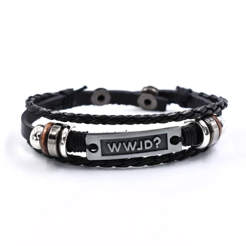 

Винтажный кожаный браслет, очаровательный мужской браслет, новые модные аксессуары в стиле хип-хоп и панк, оптовая продажа ювелирных изделий