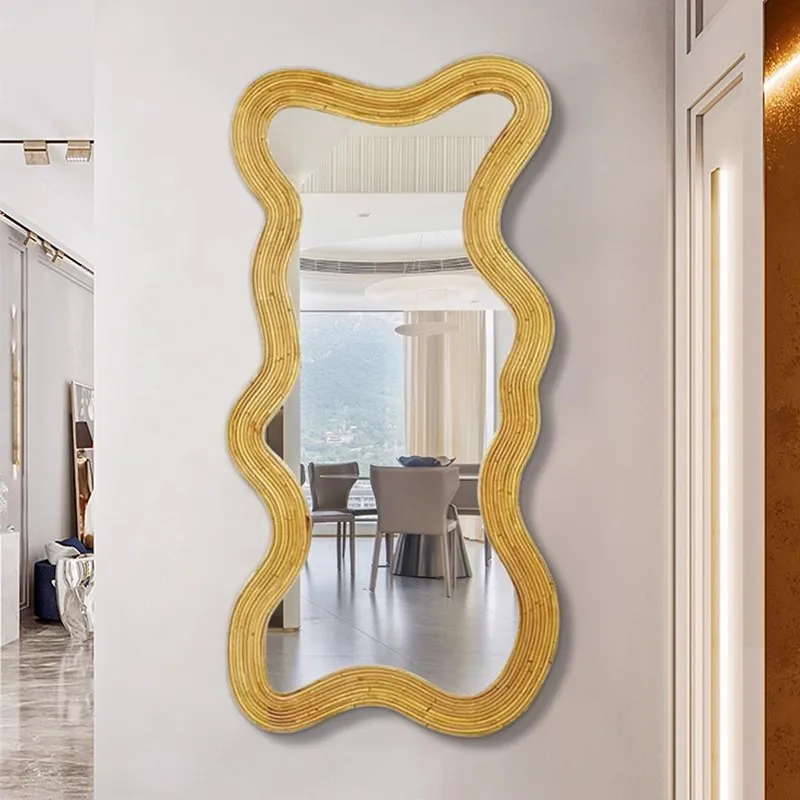 

Room Nordic Led Design Dressing Outdoor Wall Infinity Body Mirror Full Body Home Length Wavy Specchio Decoration Accessories