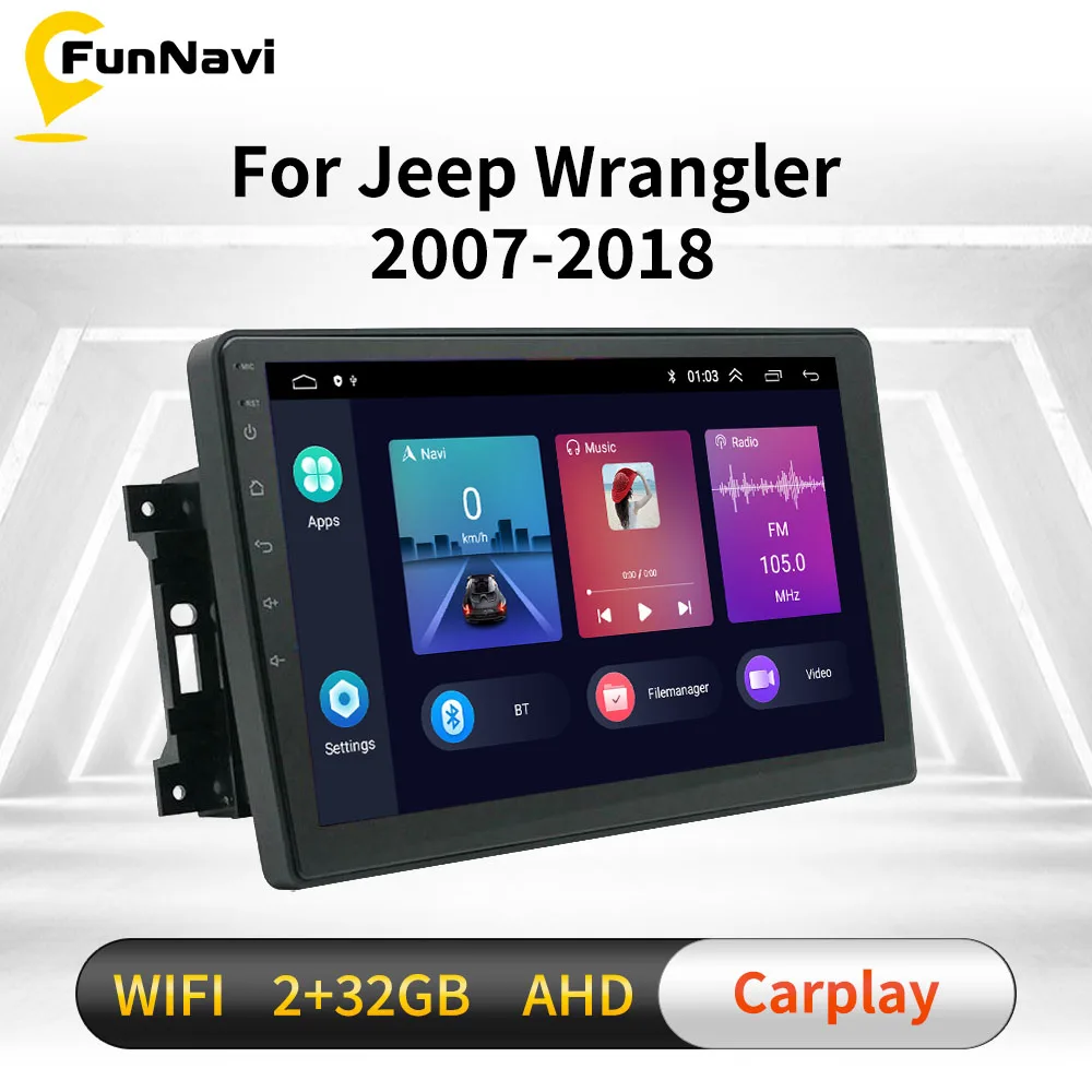 Автомагнитола 2DIN Android для Jeep Wrangler 2007-2018 автомобильная стереосистема с сенсорным