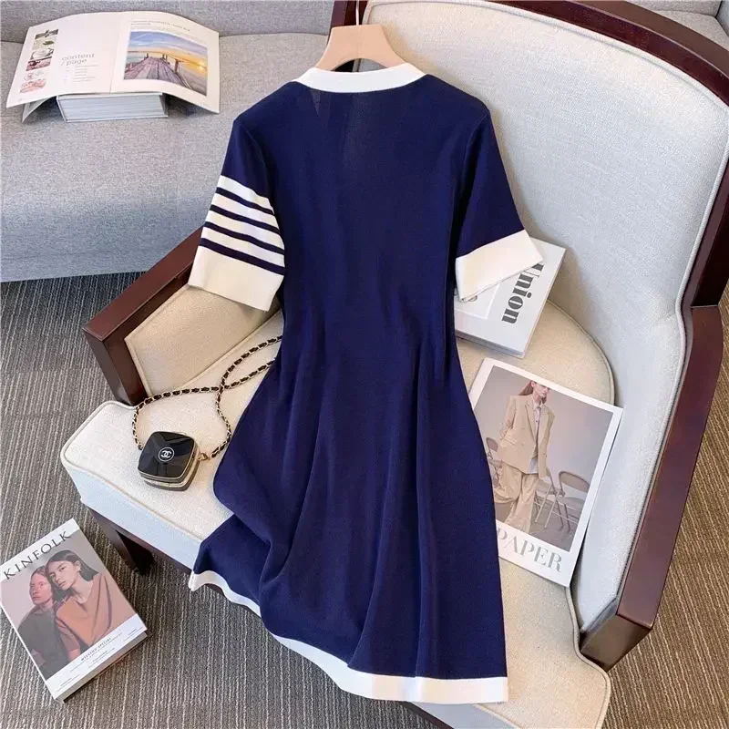 Простая летняя новая юбка 2024 высококачественное темпераментное трикотажное