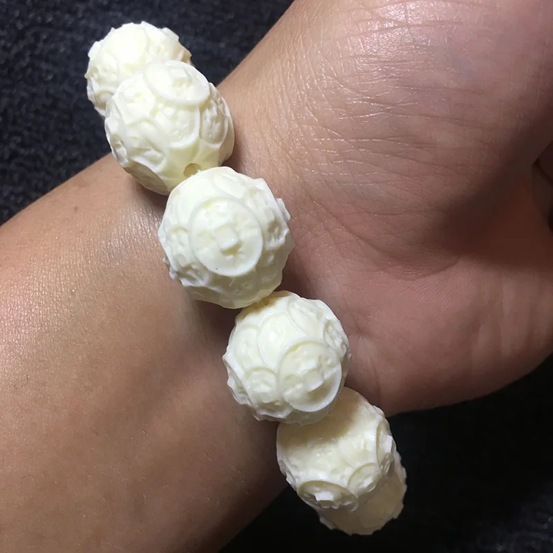 Резной орех слоновой кости источник богатства Guangjin браслет из бусин Будды