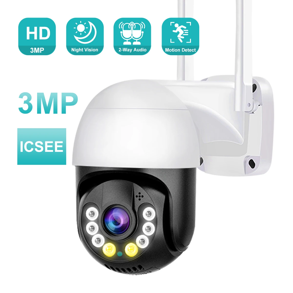 

IP Outdoor WiFi Camera HD 2MP Two Way Audio Wireless Surveillance Security CCTV 1080P AI Tracking P2P H.265 iCsee 3MP PTZ Camera