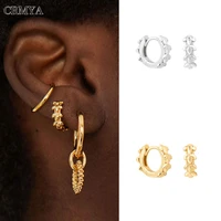 crmya gold silver plated hoop earrings for women fashion circle leaves piercing earrings 2022 jewelry accessories wholesale