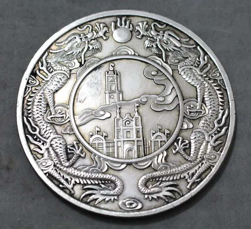 

88MM Ancient Chinese Coin Silver Coins Home Decoration Coin Christmas Gift #21