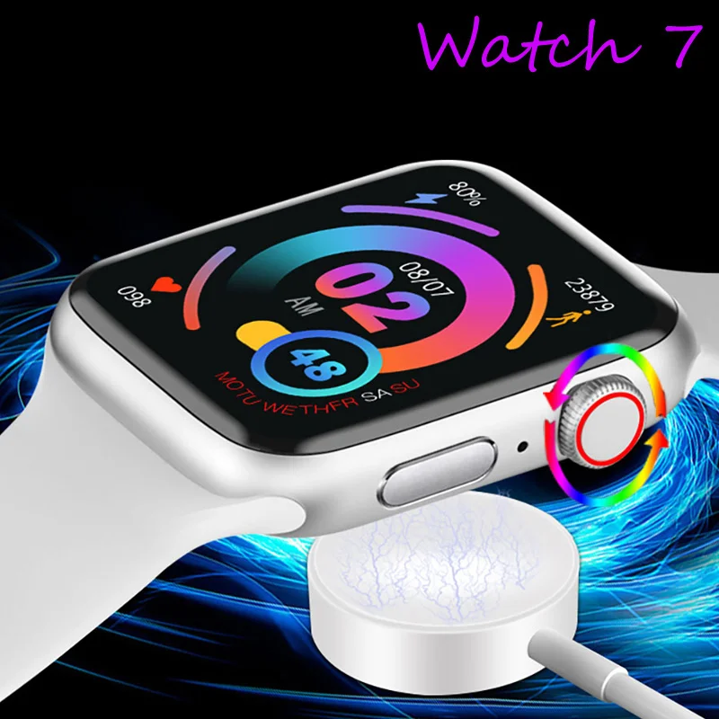 Смарт-часы IWO с беспроводной зарядкой для мужчин и женщин умные часы серии 7